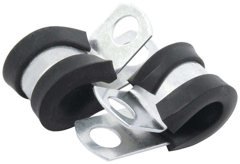 Allstar Performance ALL18300 3/16" Rubber Cushioned Aluminum Line Clamp, (Pack of 10),Black Metallic